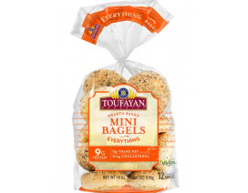 Toufayan Classic Plain Mini Bagels (12ct) - Carton