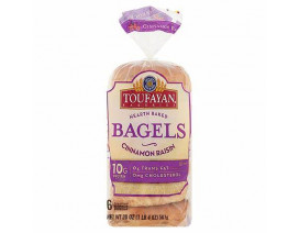 Toufayan Bakery Cinnamon Raisin Bagels (6ct) - Carton