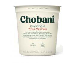 Chobani 4% Whole Milk Plain Yoghurt - Carton