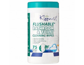 Kleen-Up Flushable Bathroom & Toilet Cleaning Wipes 75s - Carton