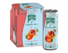 Maison Perrier France & Magnetic Juice Peach & Cherry Delightful Fusion of Fruity Flavors Refreshing Sparkling Beverage Drink- Carton